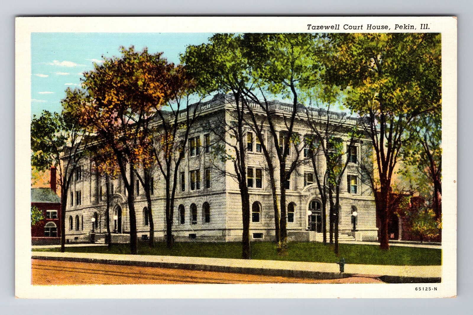 Pekin IL-Illinois, Tazewell Court House, Antique Vintage Postcard