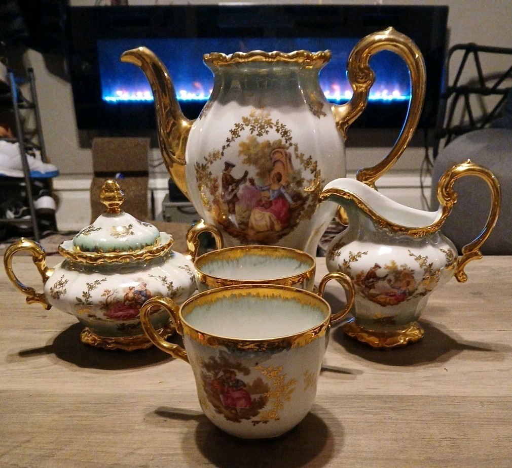 Vintage Kunst-Pallette Regnitzlosau Plattern 22K Goldflaked Bavarian China