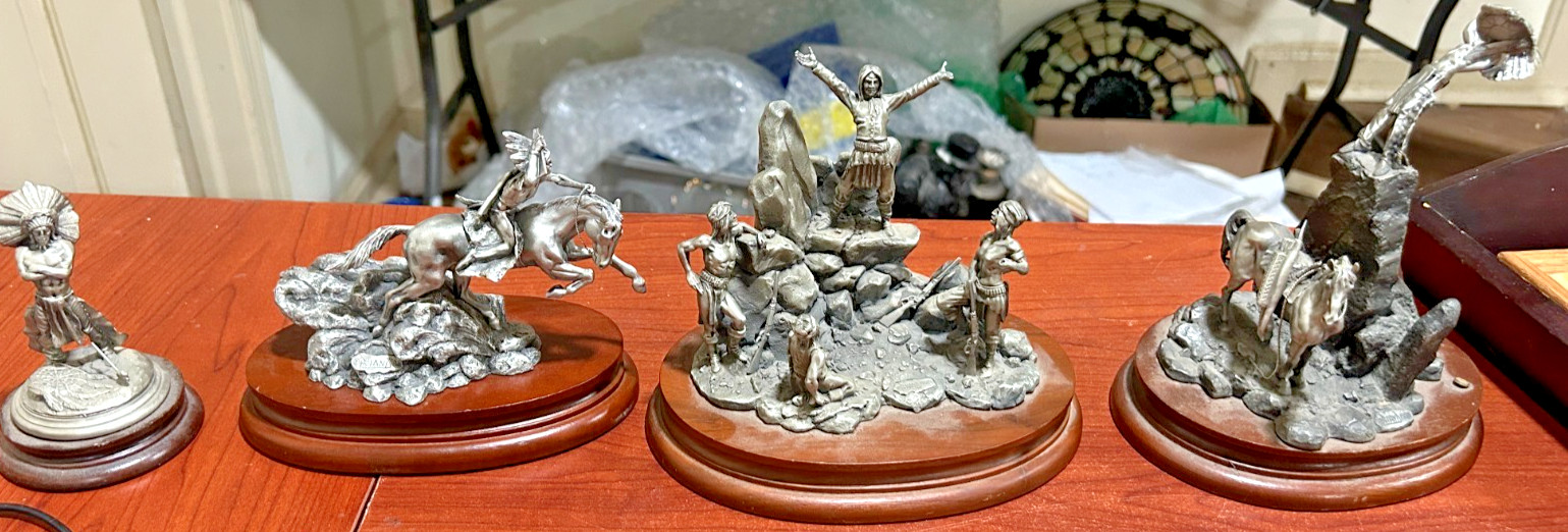 Chilmark Fine Pewter Western Figure Lot Sioux War Chief Crazy Horse Geronimo
