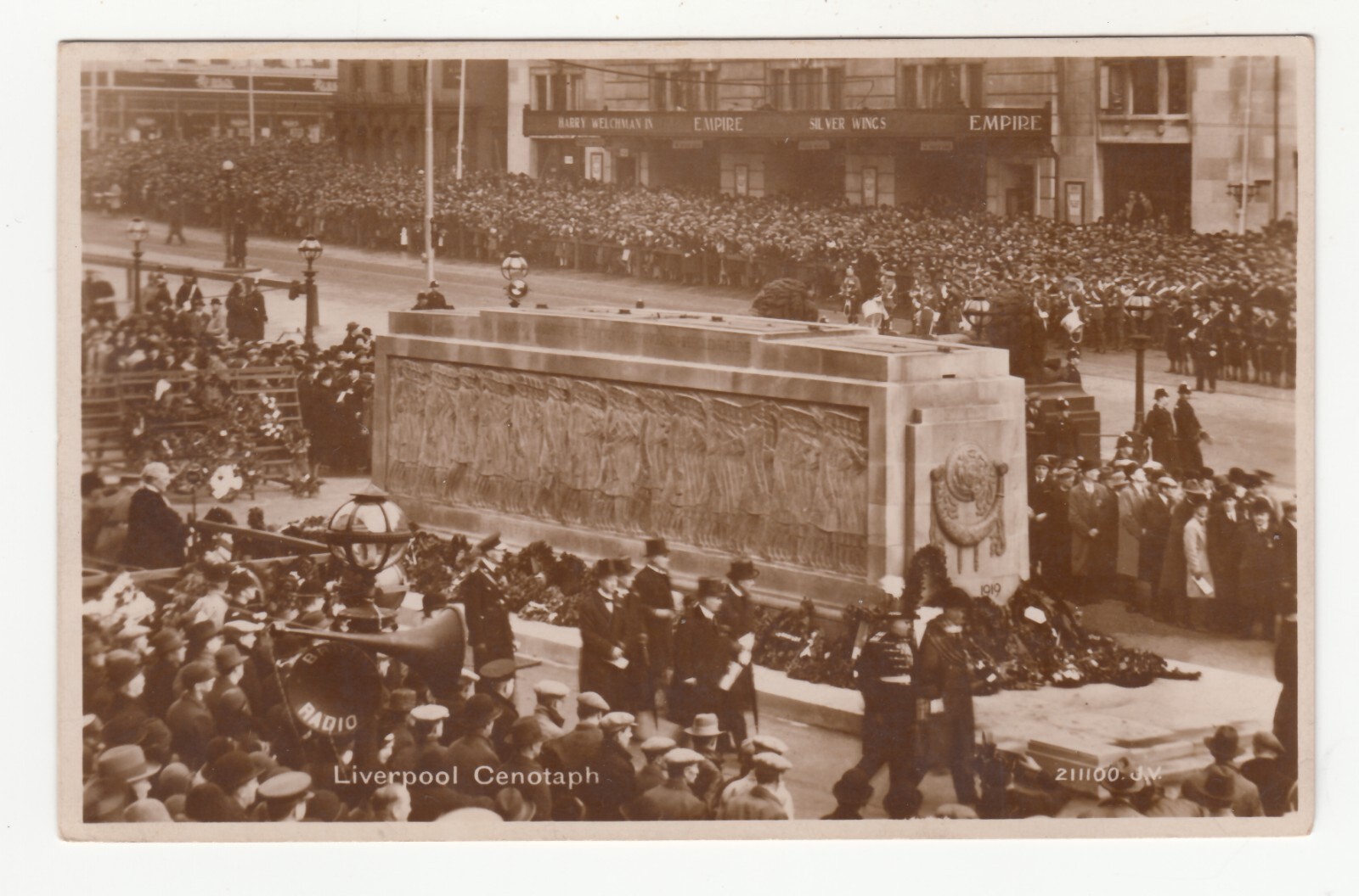 Liverpool Cenotaph. Memorial to Fallen in the WWI. By Valentine & Sons Vintage