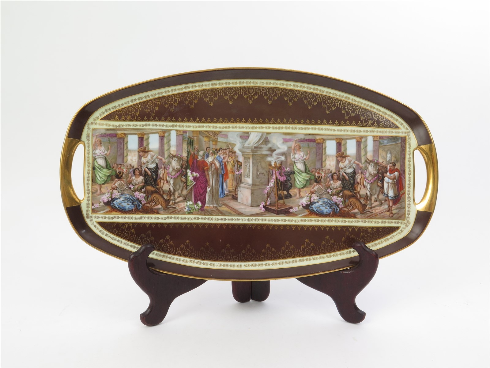 Bohemia Porcelain Czechoslovakia Neo-Classical Celebration Platter 19\