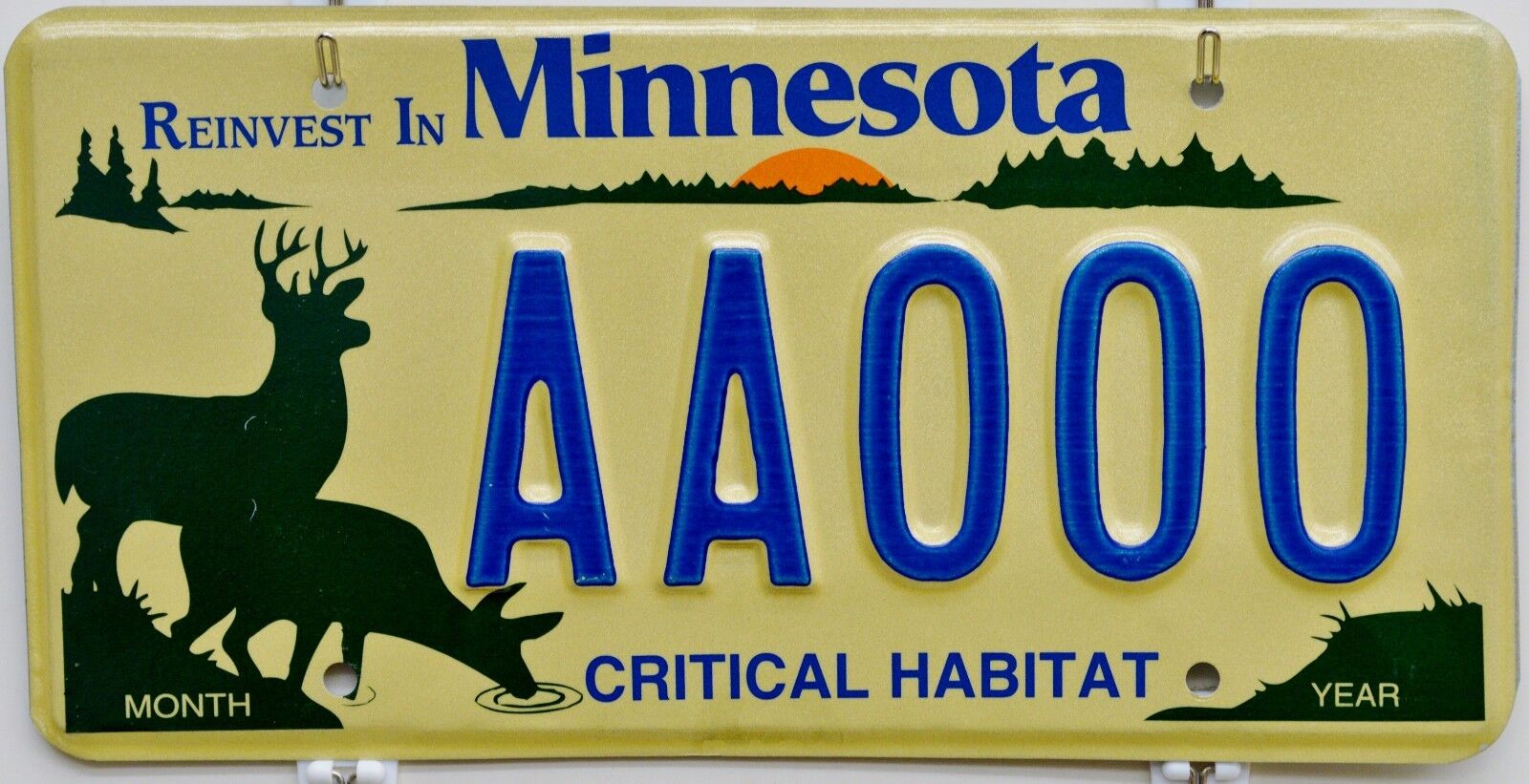 Rare Minnesota CRITICAL HABITAT DMV Sample License Plate ++ MN HTF