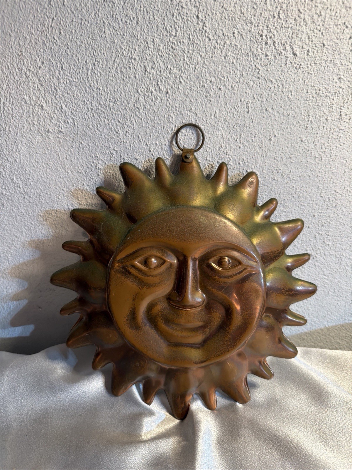 Vintage Copper Celestial Sun Face Wall Hanging Mold 9\