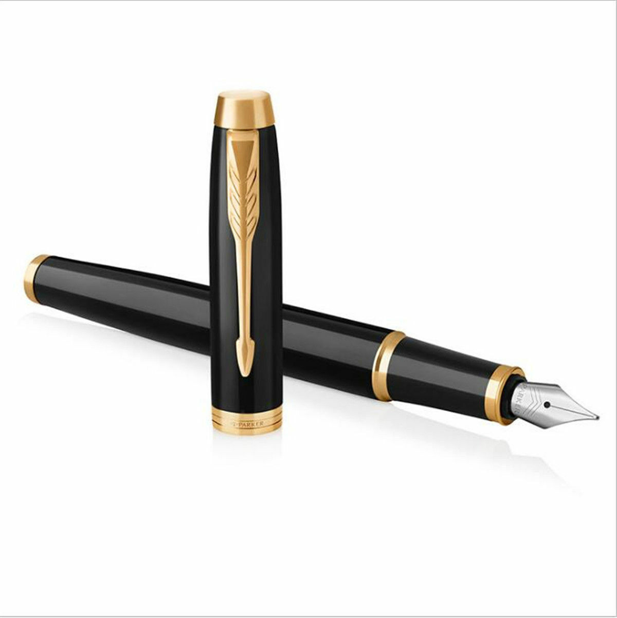 High Quality Black/Gold Clip Parker IM Series 0.5mm Fine (F) Nib Fountain Pen