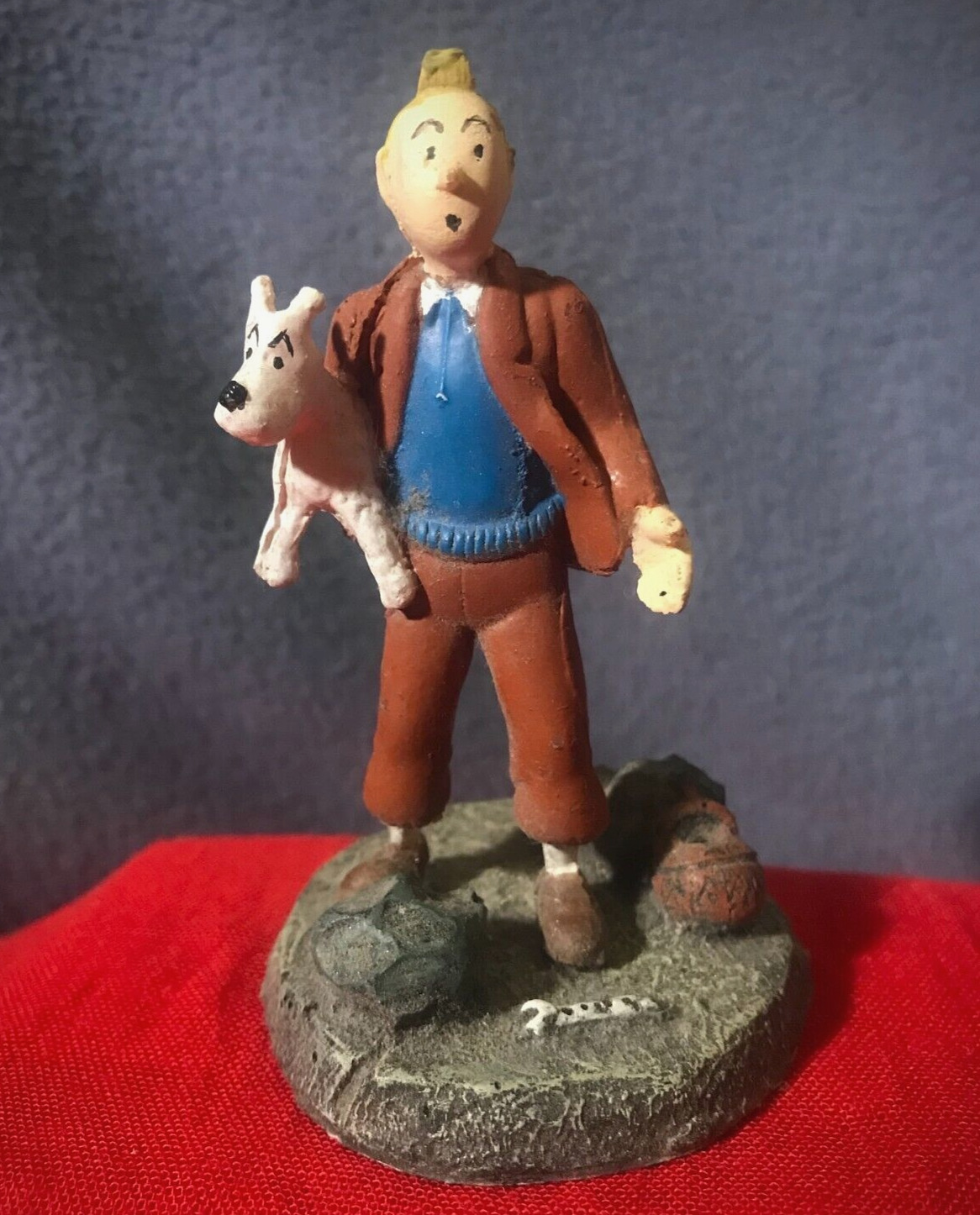 TINTIN and SNOWY Hand-painted resin miniature sculpture The Adventures of Tintin
