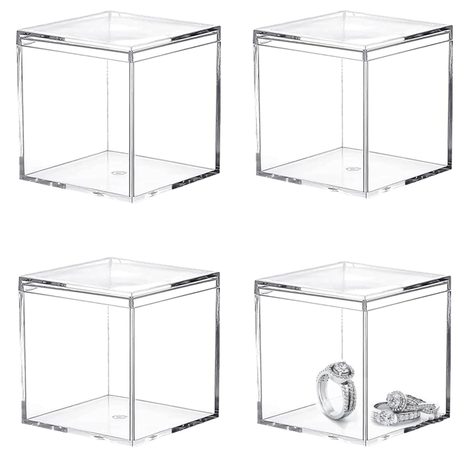 Acrylic Box with Lid Clear 4 Pack Small Clear Acrylic Square Cube Plastic Acrylic Box with Lid Clear 4 Pack Small Clear Acrylic Square Cube Plastic