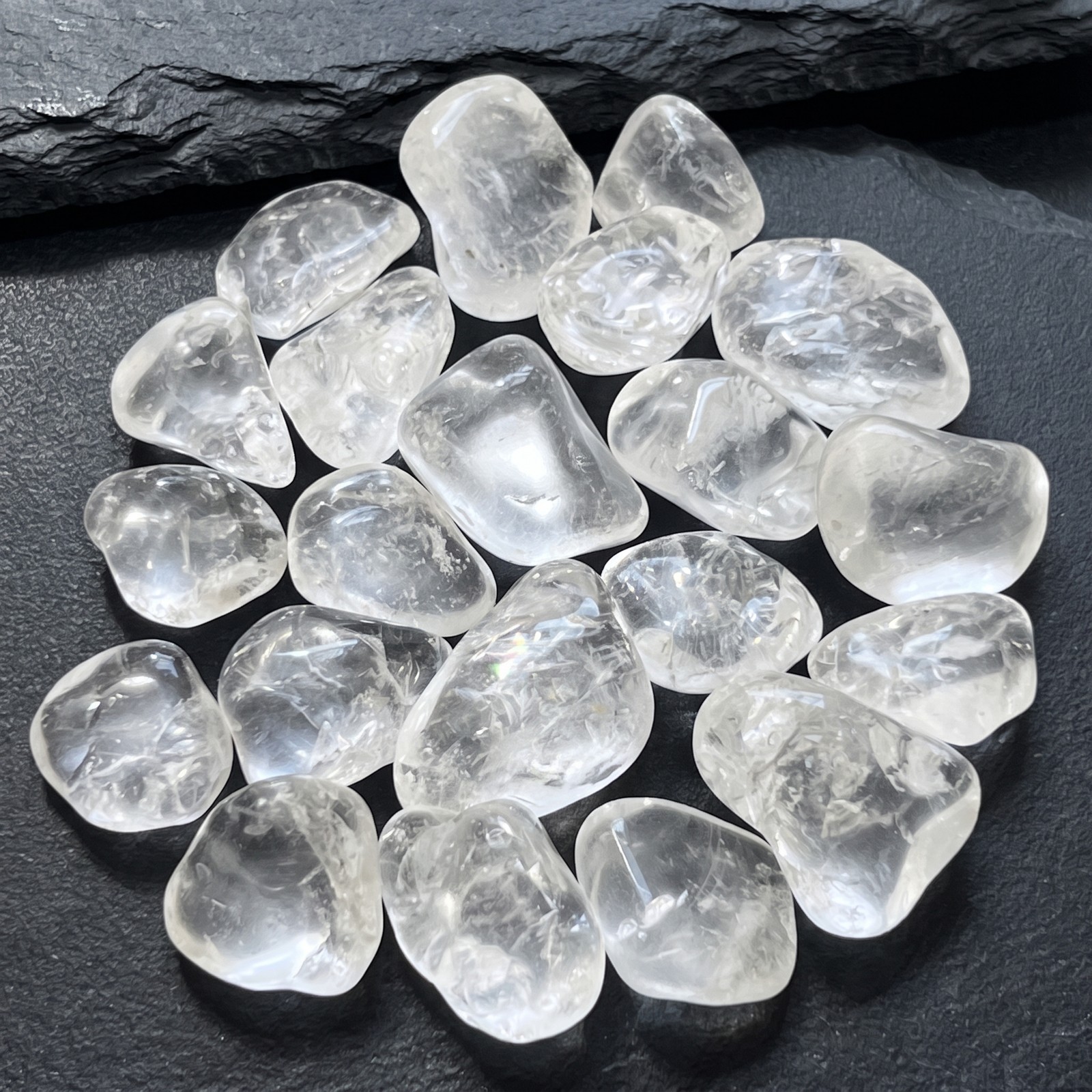 Clear Quartz Crystal Tumbled Stones (By The Piece or Pound) Gemstone Gift Clear Quartz Crystal Tumbled Stones (By The Piece or Pound) Gemstone Gift