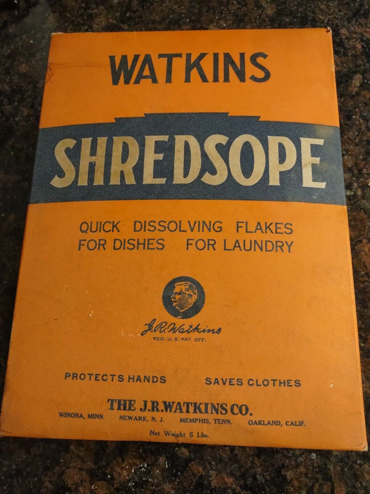 VINTAGE WATKINS SHREDSOPE 5 LB.BOX FULL GREAT LOOK COLORS FAIR EXTREMELY RARE