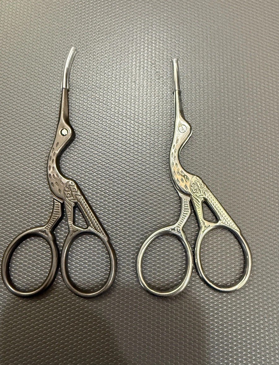Vintage Stork Embroidery Scissors