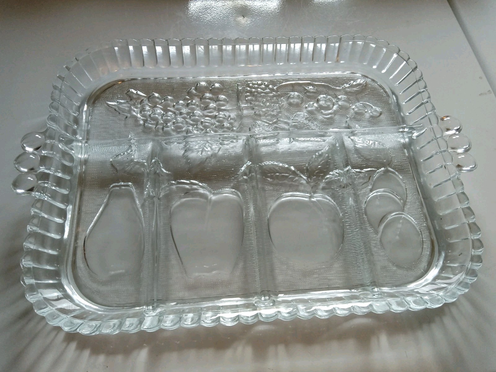 Vntg Indiana Glass 5 Section Divided Relish Tray Vntg Indiana Glass 5 Section Divided Relish Tray