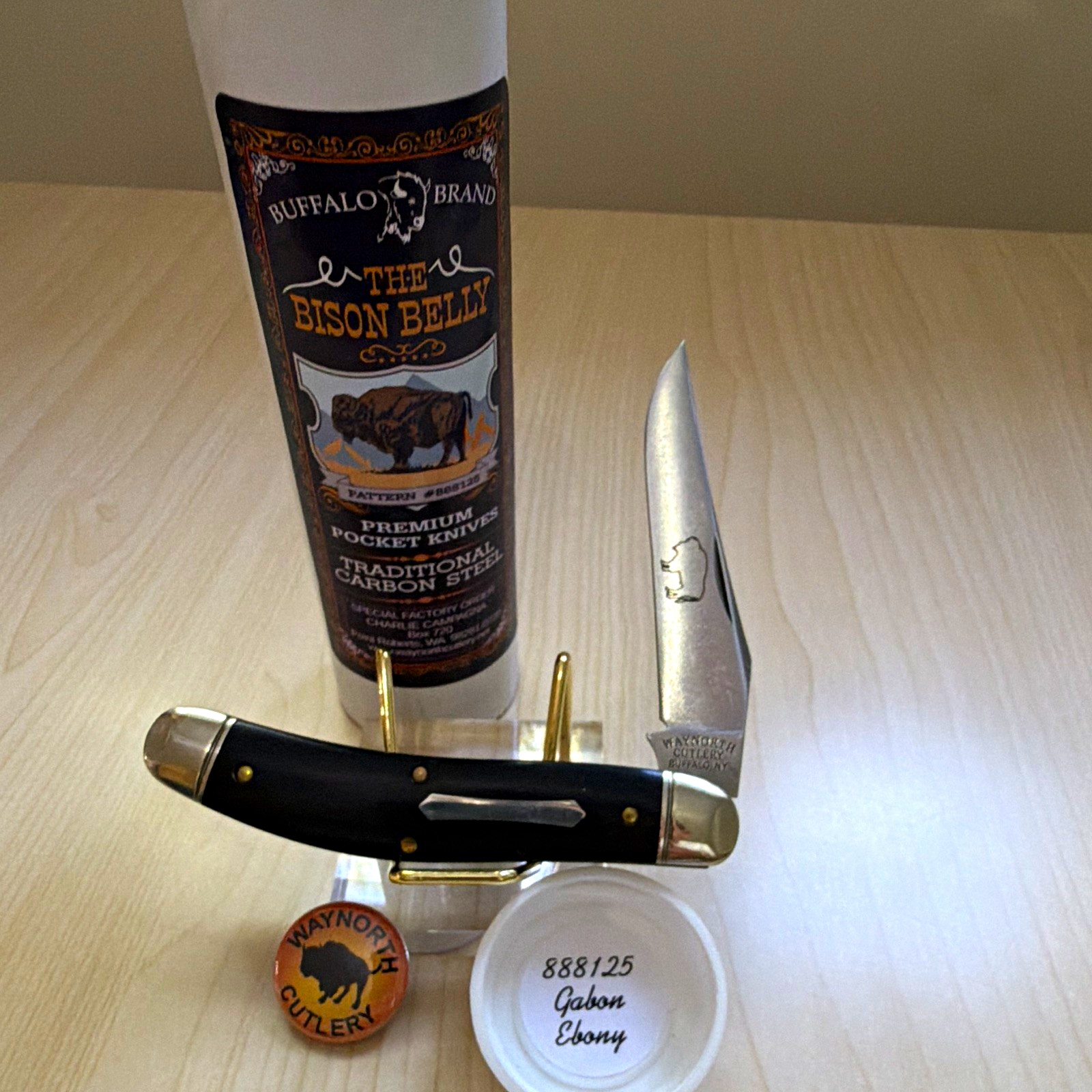 NEW GEC #888125 Gabon Ebony Great Eastern Cutlery Bison Belly SFO Waynorth