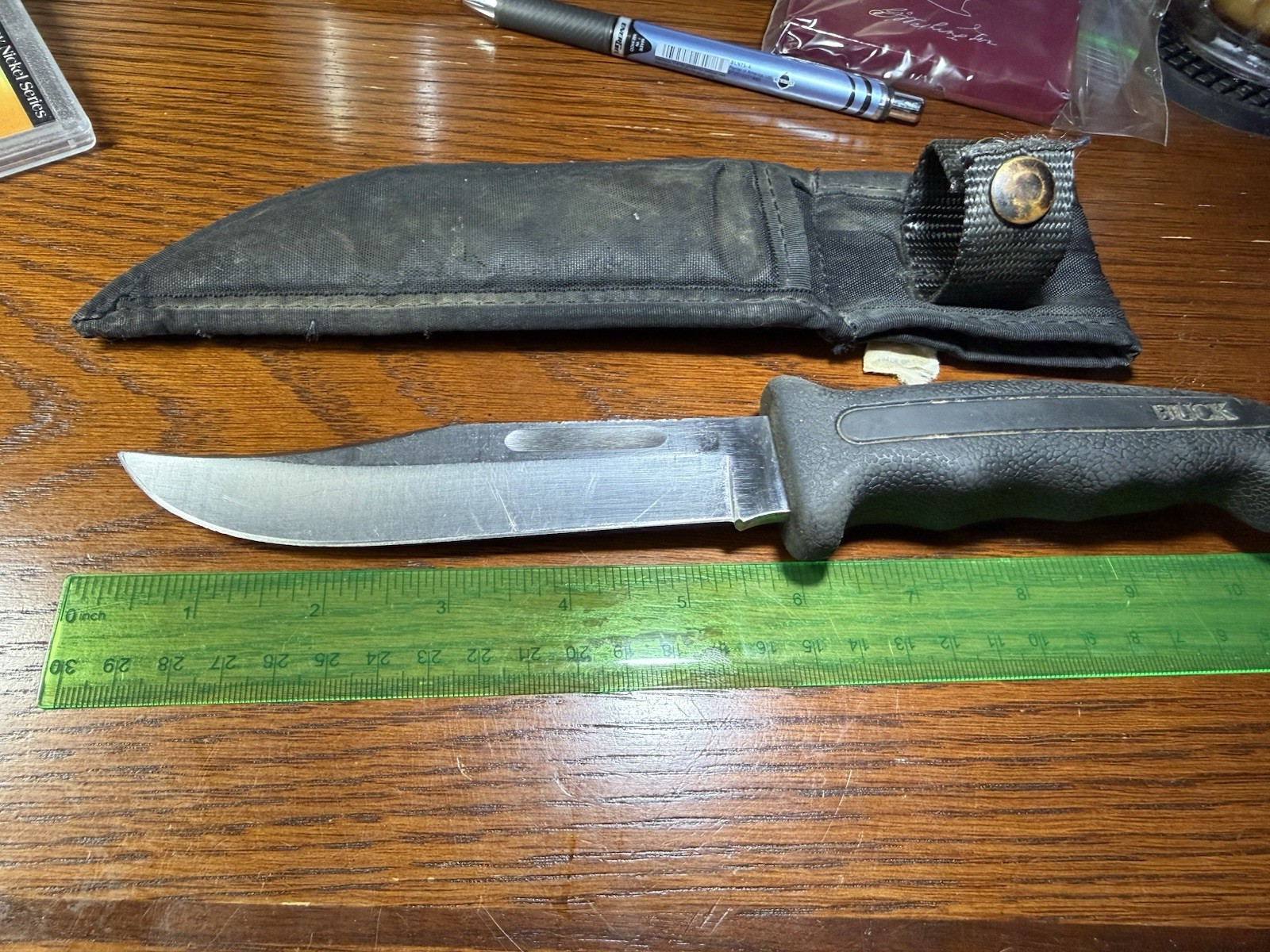 VINTAGE 1989 BUCK MODEL NO. 619 USA W/sheath Lot# 110