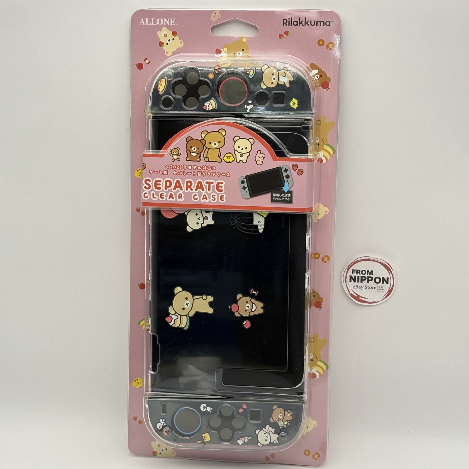 Allone Rilakkuma Clear Case for Nintendo Switch 2 Protective Cover 12 x 2 x 28cm