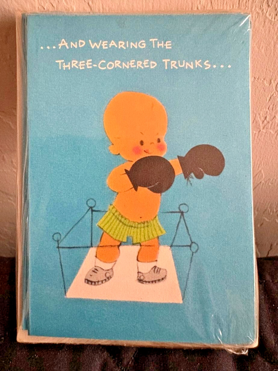 VTG Forget-Me-Not NEW Baby Boy Announcement Card Lot (12) w/ envelopes- UNOPENED