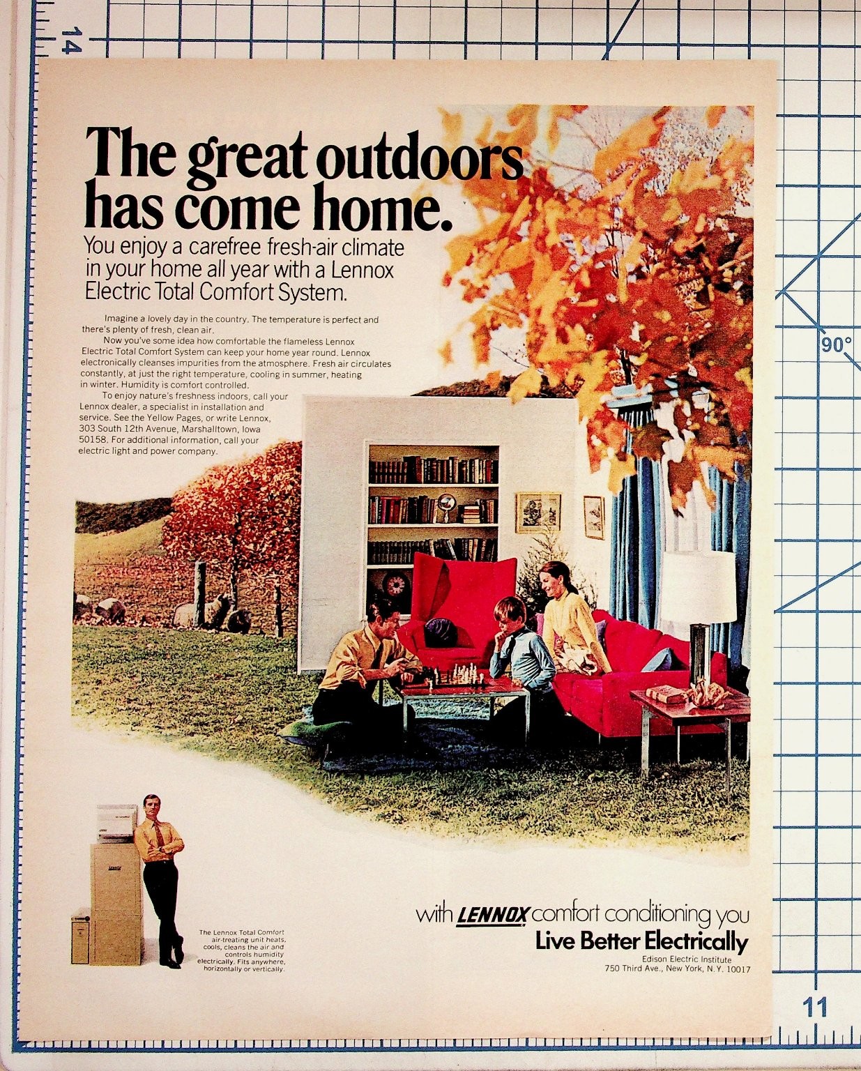 Vintage 60s Lennox Electric Total Comfort System HVAC Ad Edison Electric