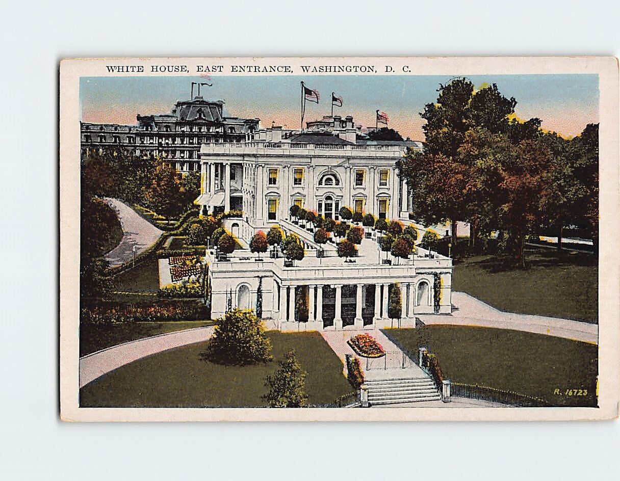 Postcard White House East Entrance Washington DC USA