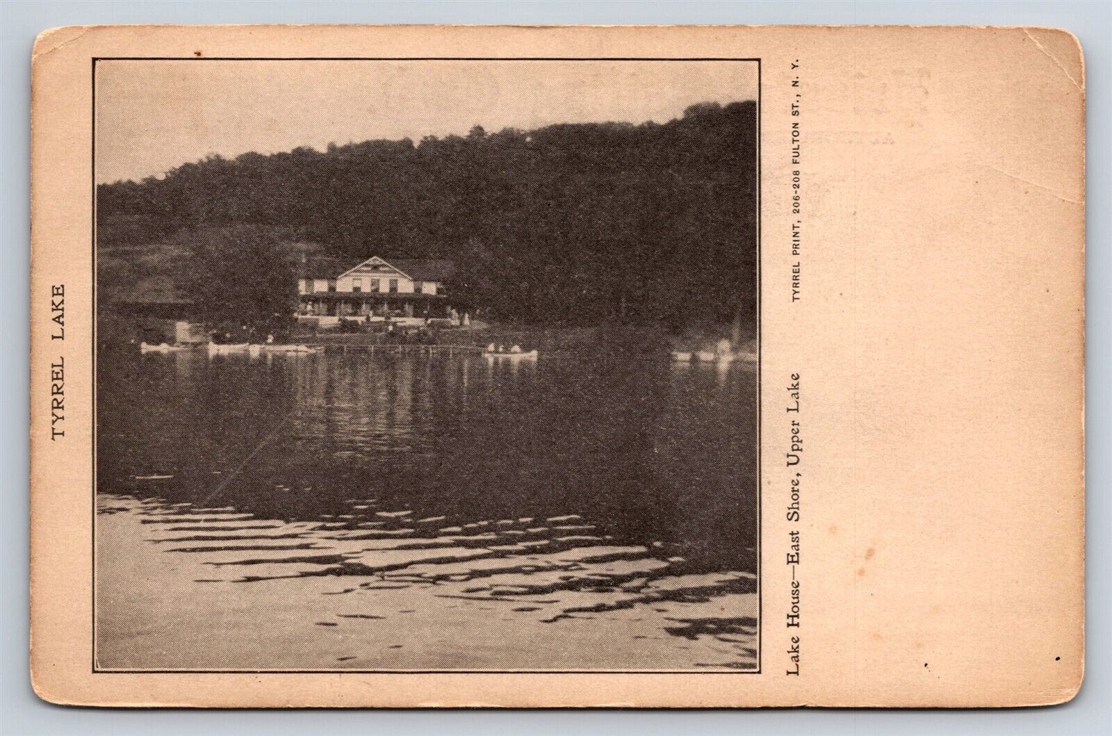 Postcard NY Tyrrel Lake Millbrook Lake House East Shore Upper Lake c1903 AT12