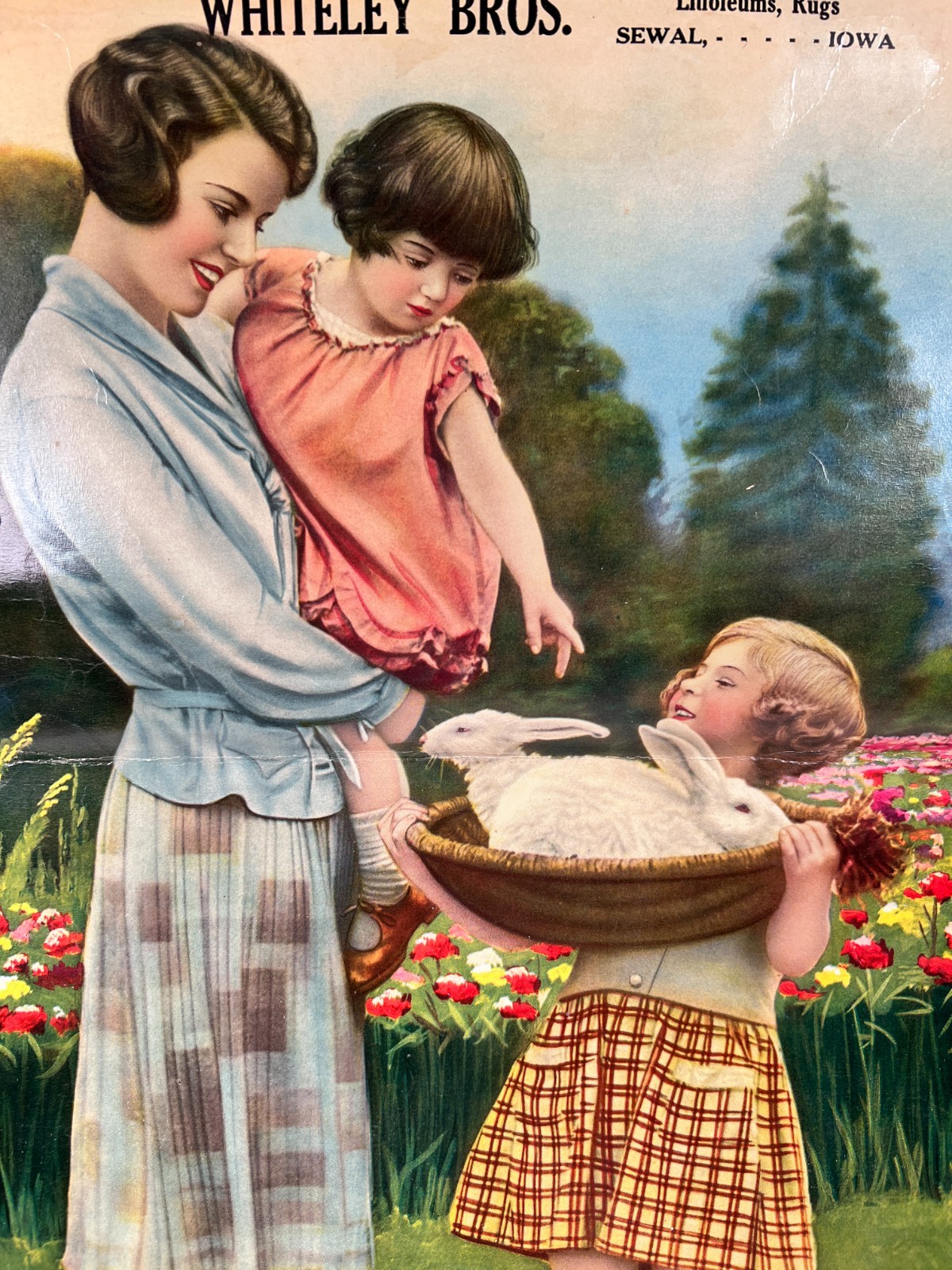 Early 1900s Whiteley bros Mother with daughters Front Page of calendar.