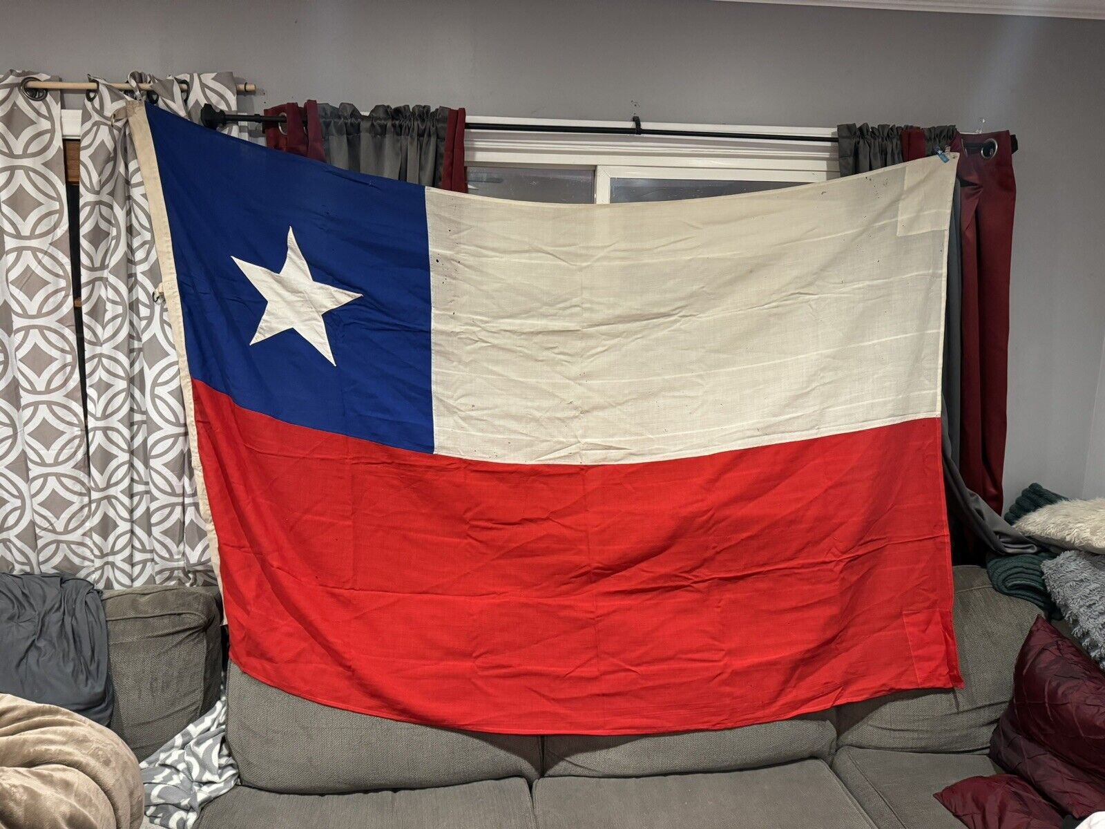 Vintage Cloth Chile Flag 5x7 Feet