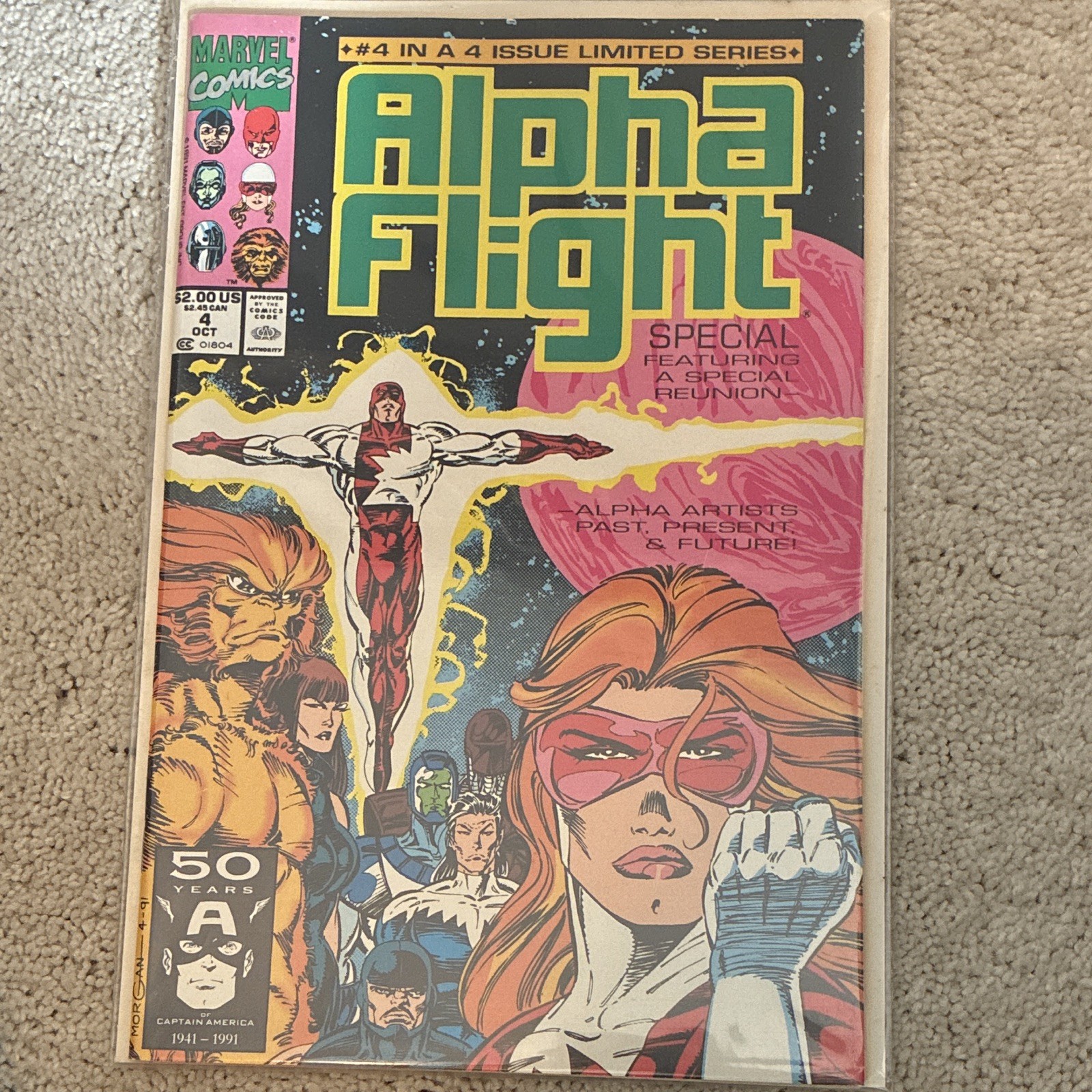 Marvel Comics Alpha Flight #4 October 1991 4 of 4 Limited Series Comic Book Marvel Comics Alpha Flight #4 October 1991 4 of 4 Limited Series Comic Book