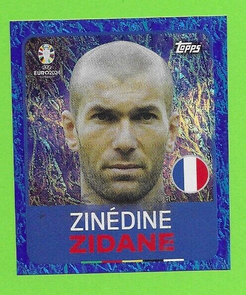 TOPPS Euro 2024 - LEG 8 Zinedine Zidane - Blue / Blue Glitter Rare Sticker