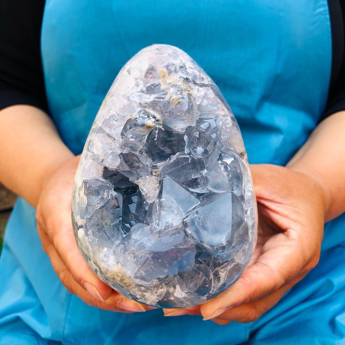 4.33LB Natural Beautiful Blue Celestite Crystal Geode Cave Mineral Specimen