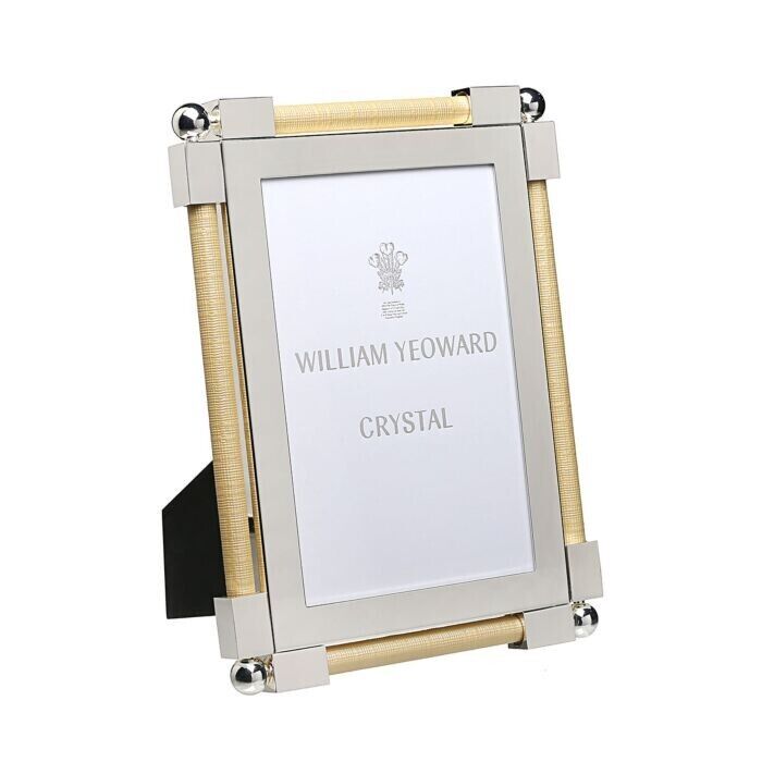 William Yeoward Crystal Classic Raw Biscuit  Silk 4 x 6 Picture Frame P2610