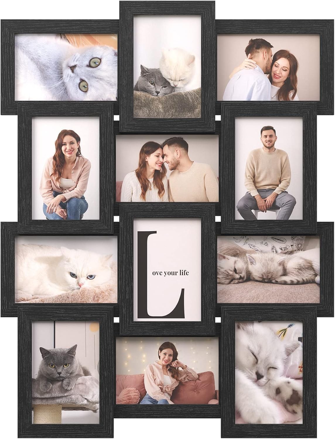 SONGMICS 12-Pack 4x6 Collage Picture Frames for Wall Decor, Ash Black SONGMICS 12-Pack 4x6 Collage Picture Frames for Wall Decor, Ash Black
