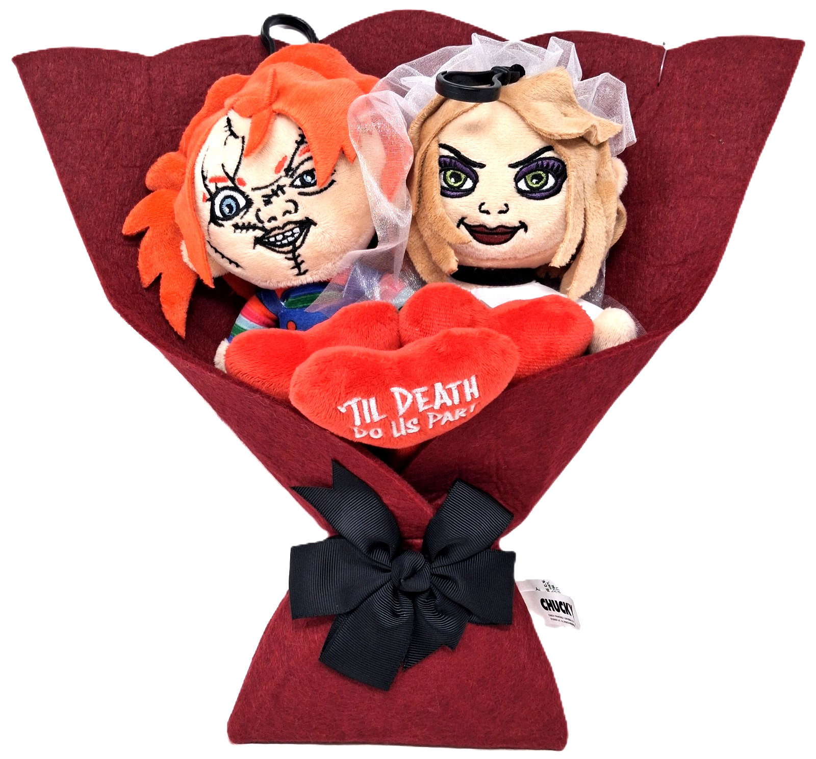 Valentine\'s Plush Bouquet CHUCKY & TIFFANY Detachable Plush Keychains NEW