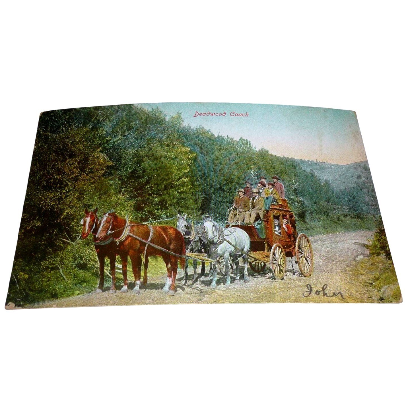 Vintage 1909 Deadwood Coach Postcard Bloom Bros South Dakota Western Stagecoach