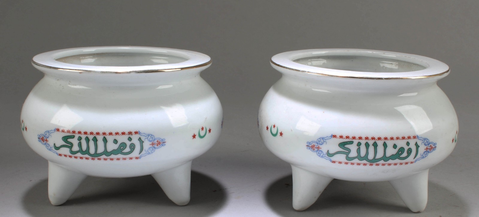 A Group of Porcelain Tripod Censers A Group of Porcelain Tripod Censers