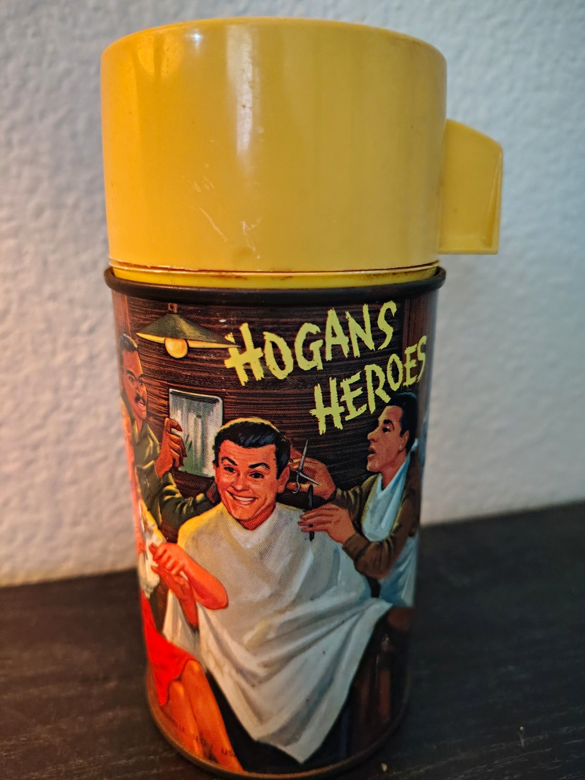 Rare 1966 Vintage Aladdin Hogans Heroes Metal Lunchbox Thermos Collector VGC