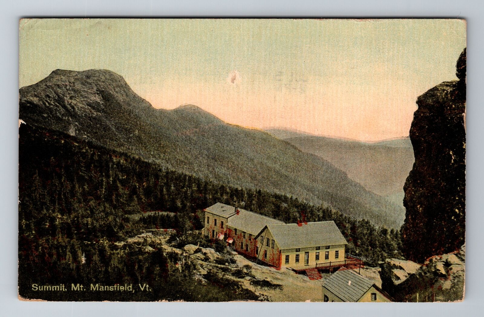 Mansfield VT-Vermont, Summit, Antique, Vintage c1913 Souvenir Postcard