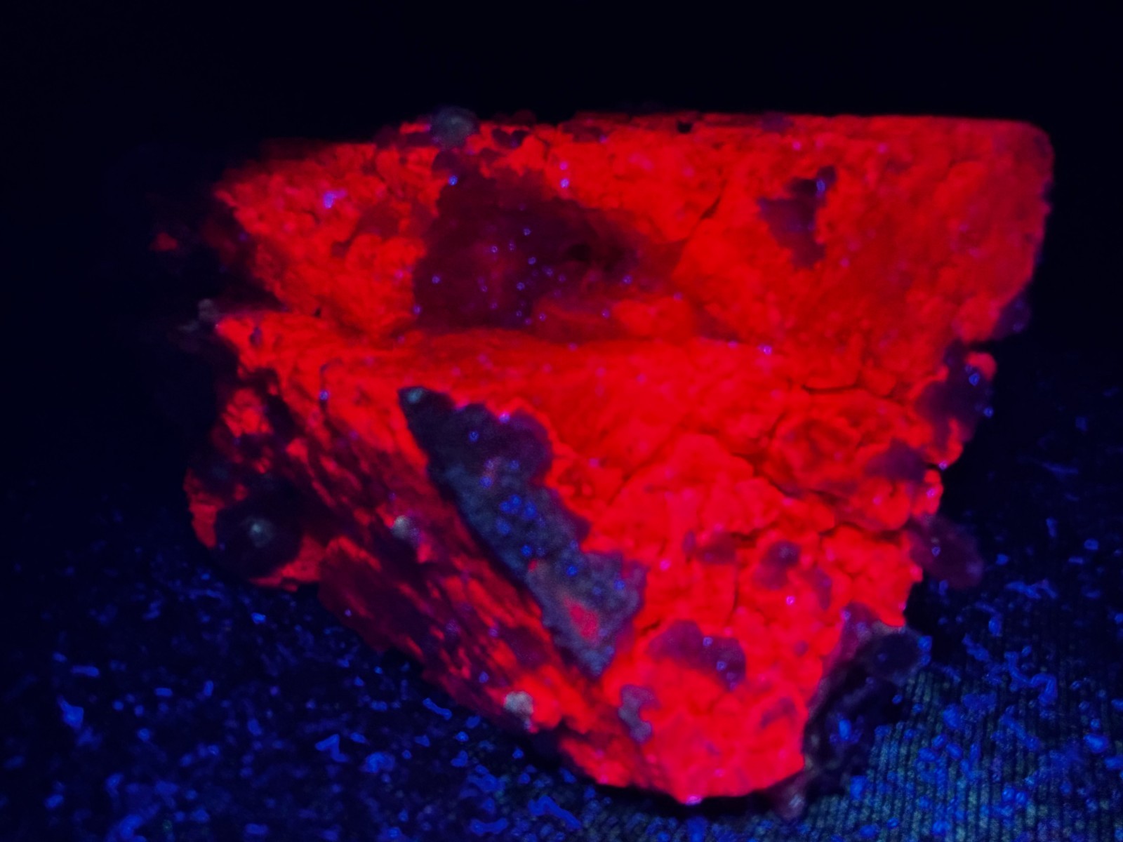 KB: FANTASTIC SW & LW FL. RED RUBY XL. W/ FL. SW & LW PHLOGOPITE FROM TANZANIA