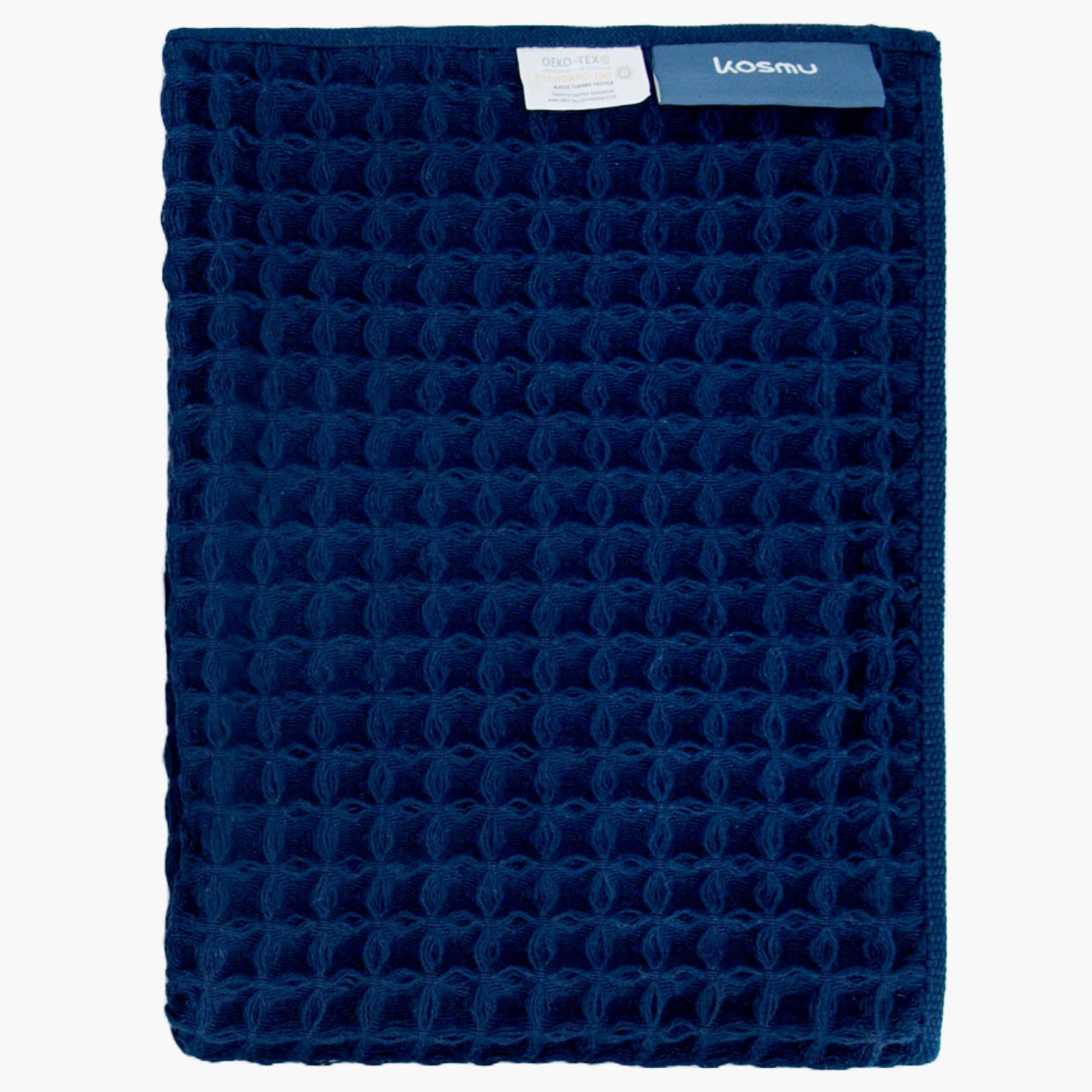 KOSMU Luxury Japanese Cotton Waffle Bath Hand Towel, Ocean Blue, 32