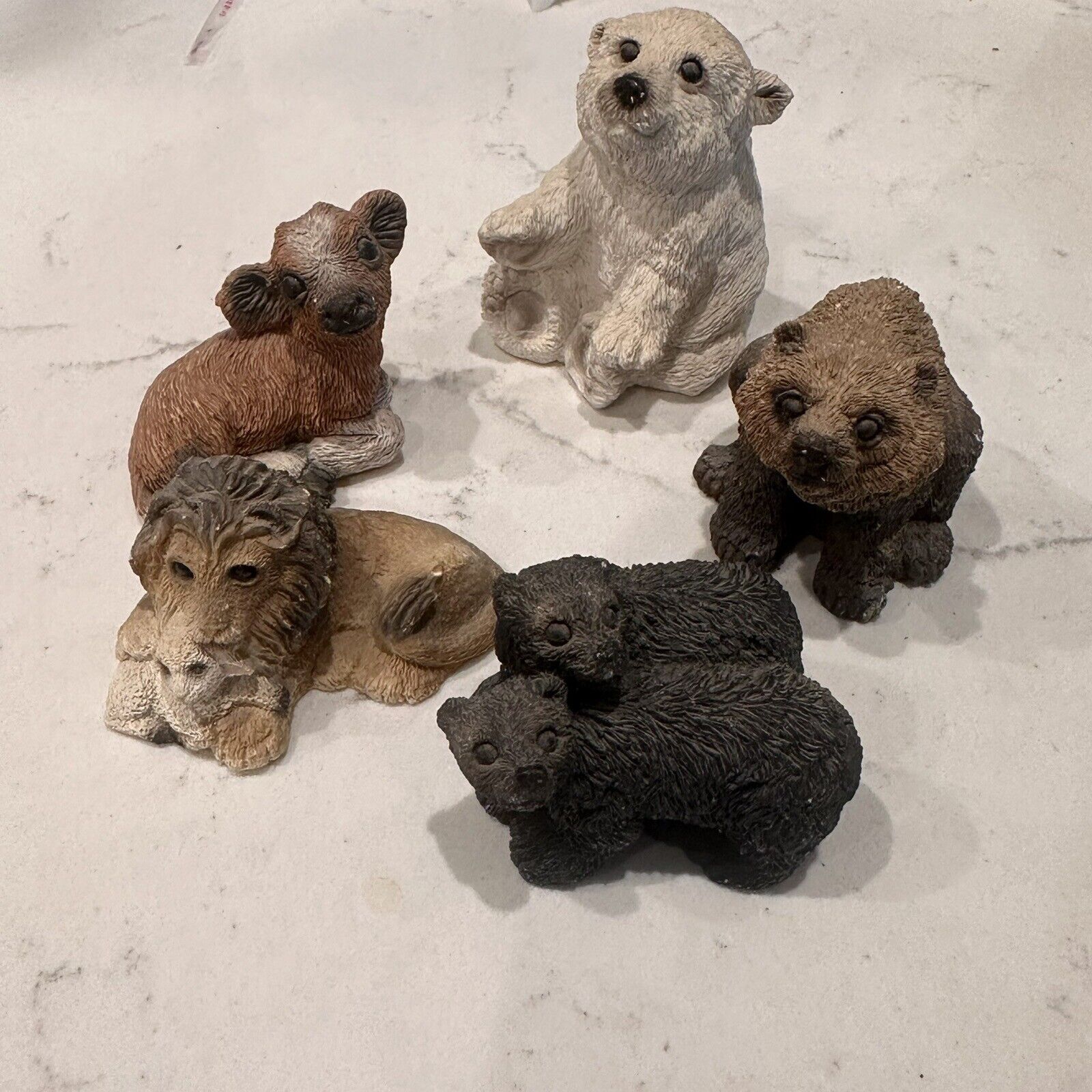 Stone Critters Littles Figurines USA Lot of 5 Assorted Animals Vintage