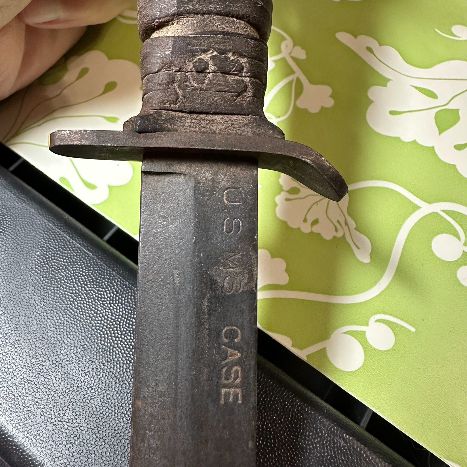 Vintage RARE ORIGINAL WW2 US M3 KNIFE BLADE MARKED CASE DAGGER AND M8