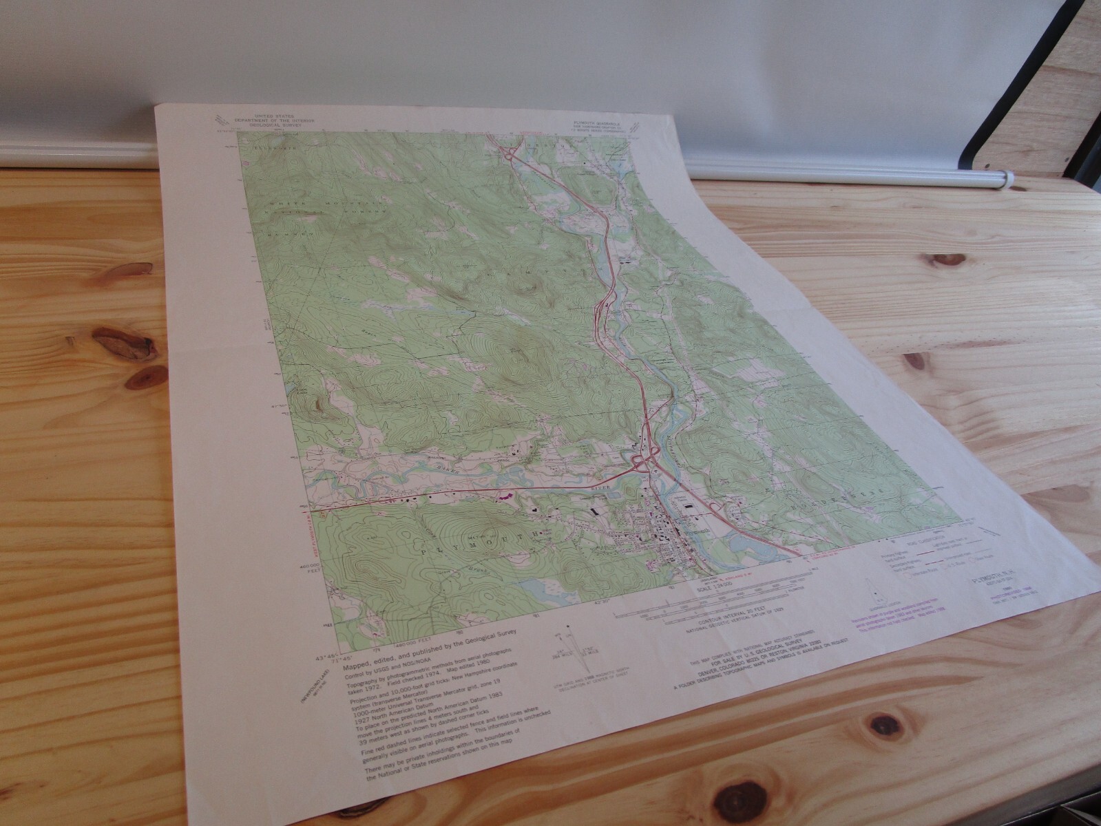 Plymouth Campton New Hampshire NH Vintage Map 1980 / 1988 USGS