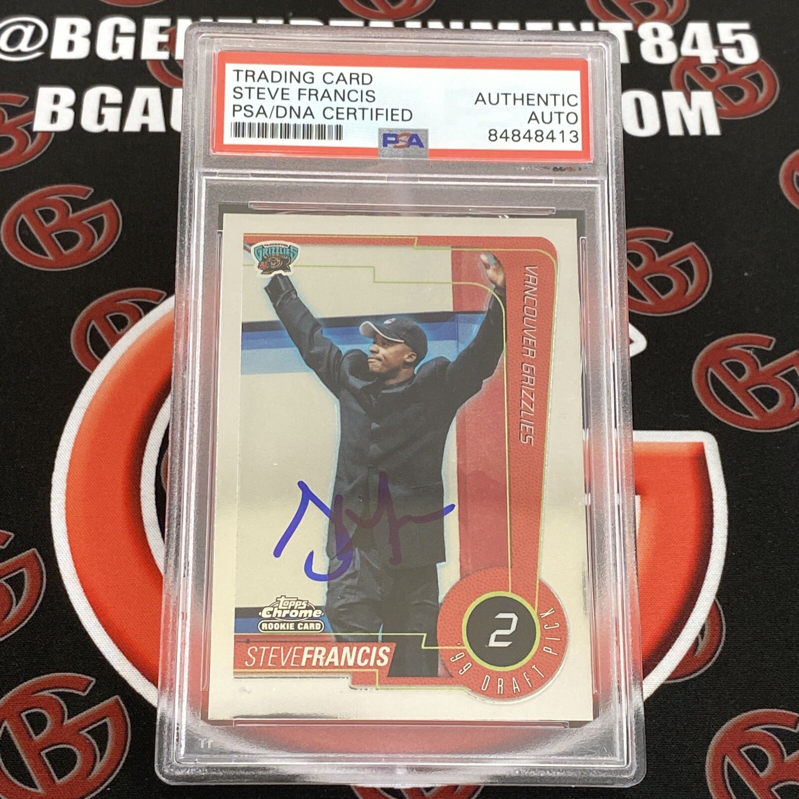 2000 Topps Chrome #118 Steve Francis ROOKIE #2 Draft Pick PSA AUTO Signed 2000 Topps Chrome #118 Steve Francis ROOKIE #2 Draft Pick PSA AUTO Signed