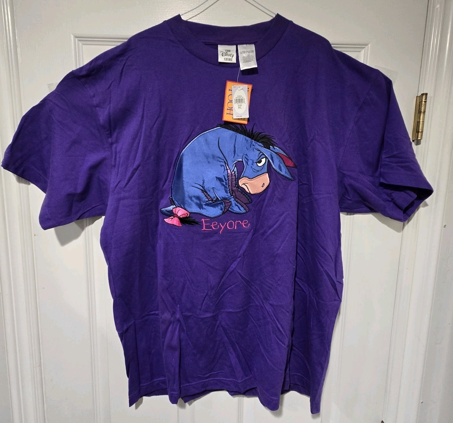 Vintage Embroidered EEYORE T Shirt XL Purple Winnie The Pooh Disney Store NWT