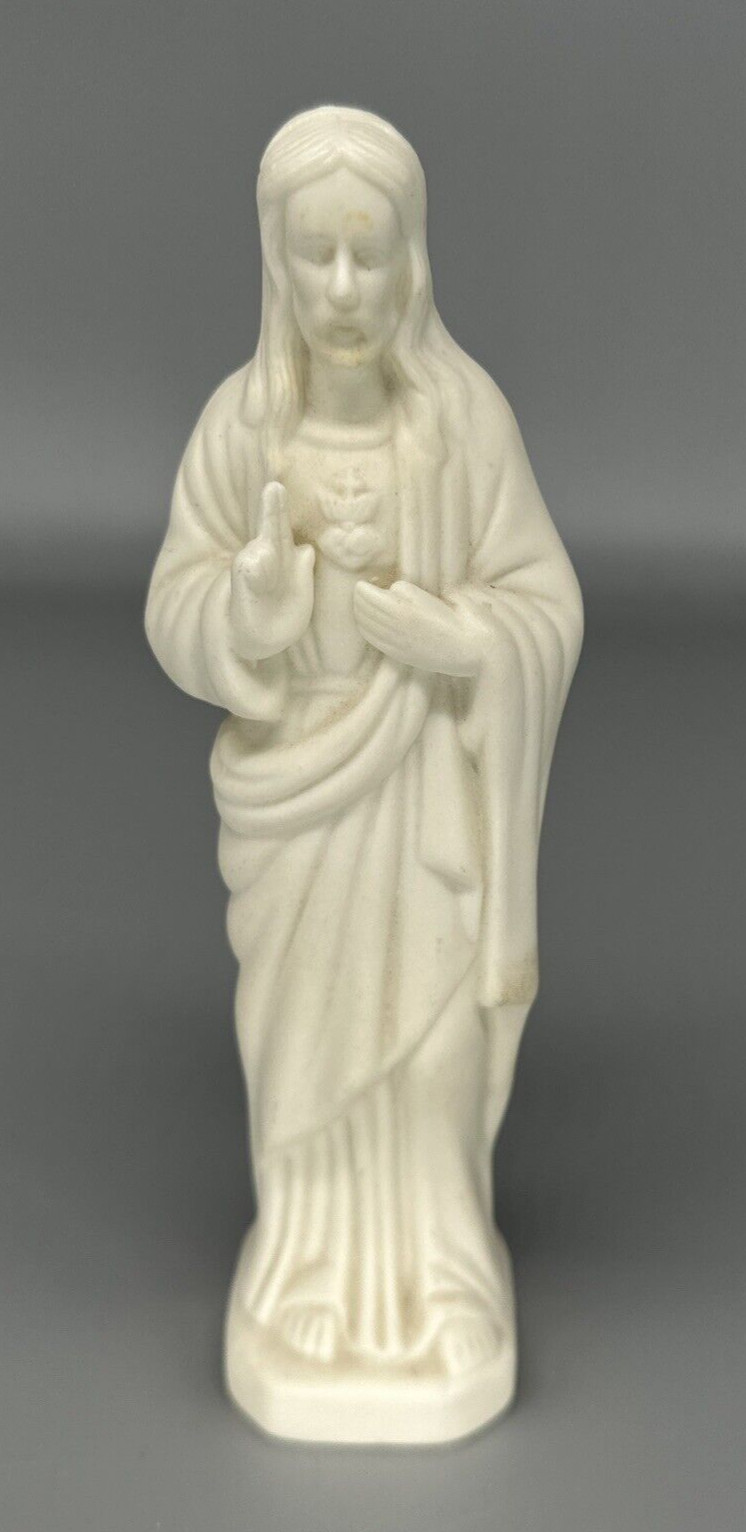 Autom Bisque Sacred Heart of Jesus Religious Statue Height 6.5 in
