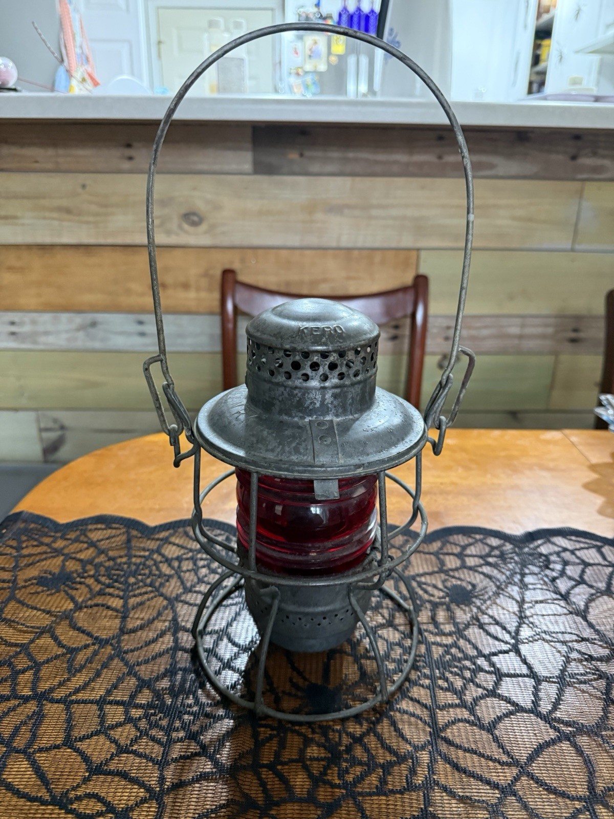 Vintage Southern Railway Adlake Kero Lantern Red Globe 1-51 Copper Clad