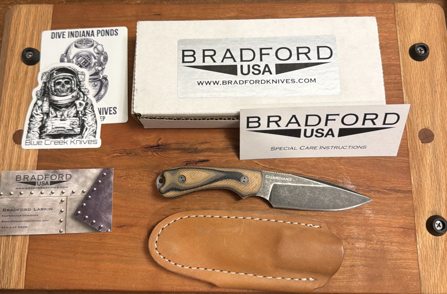 NIB Bradford USA Guardian 3 Fixed Blade Knife AEB-L Nimbus Finish