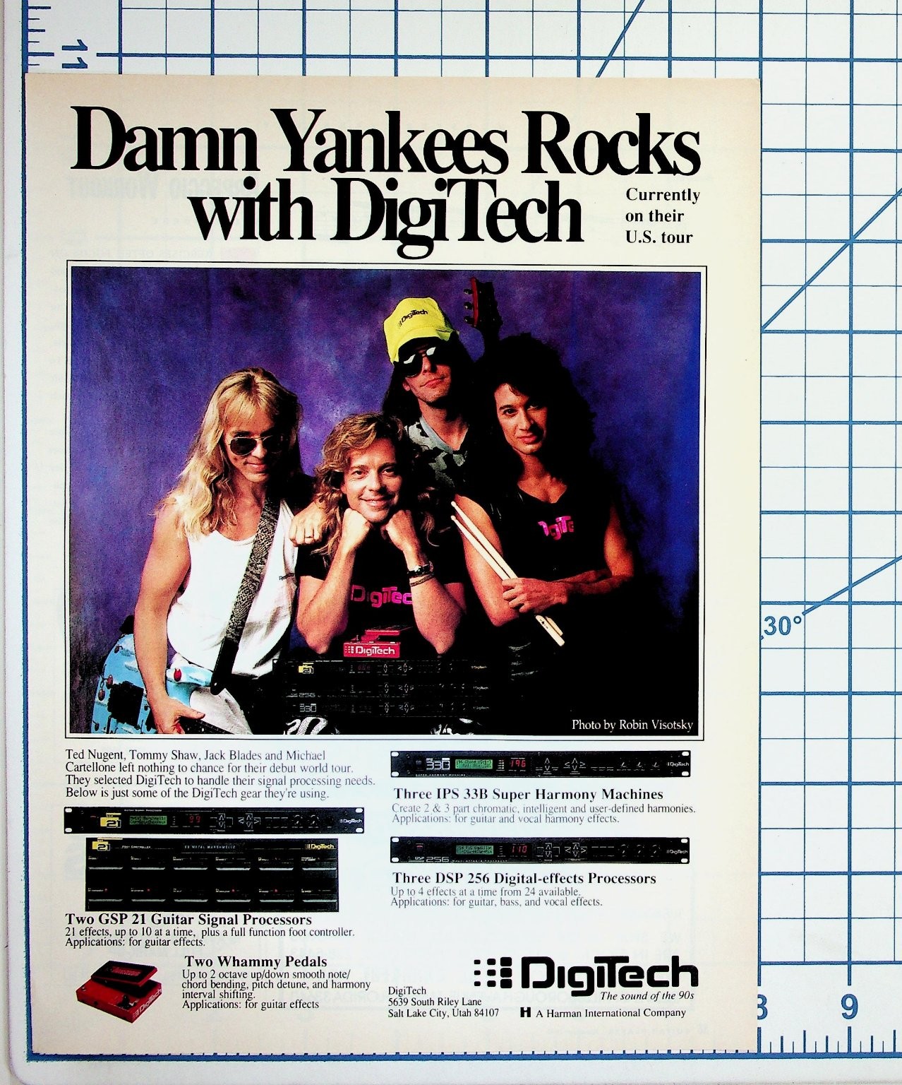 Damn Yankees DigiTech Vintage 90s Magazine Ad Ted Nugent Tommy Shaw Music Gear