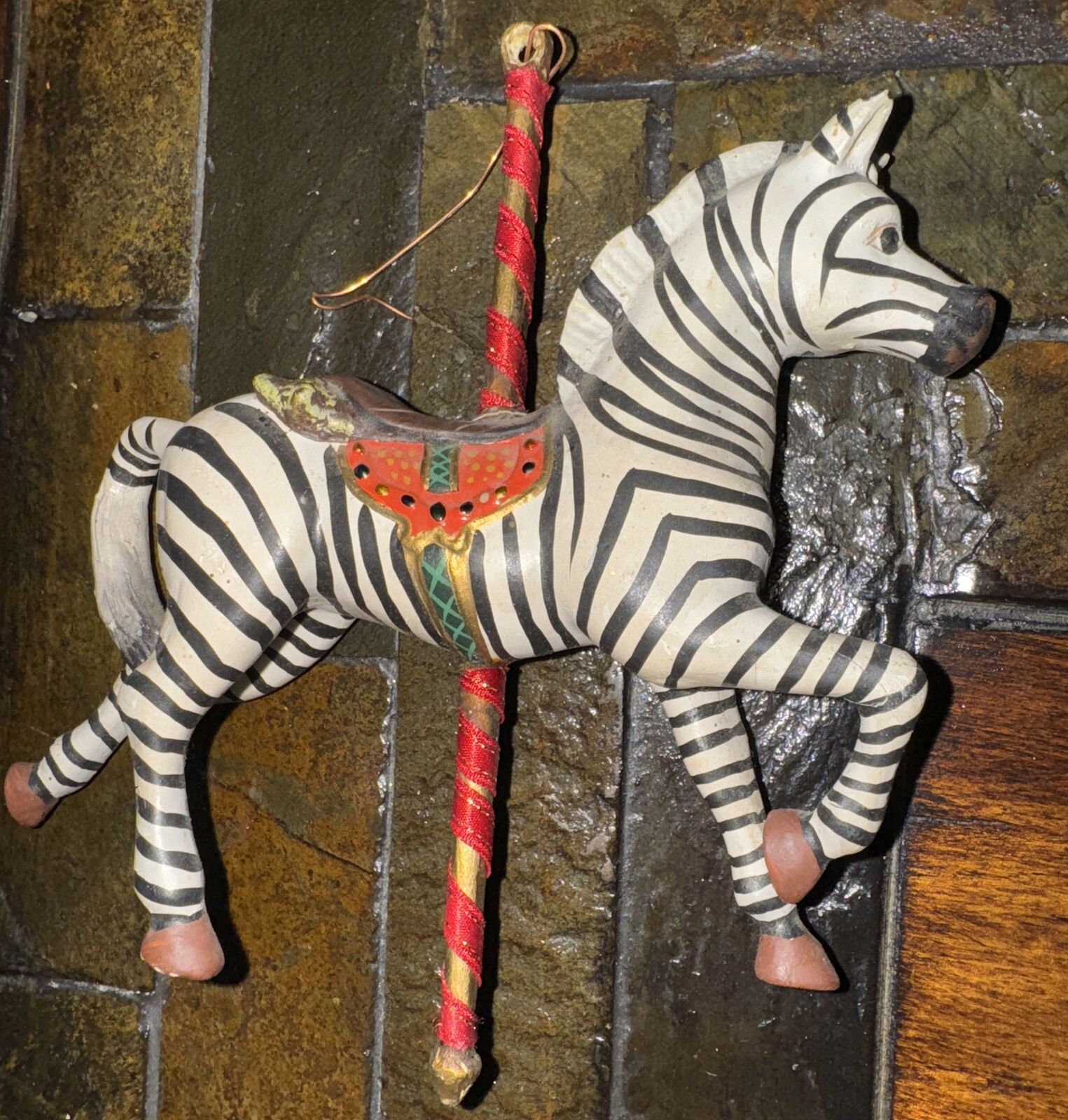 Kurt S Adler Zebra Carousel Ornament Smithsonian Collection 1988