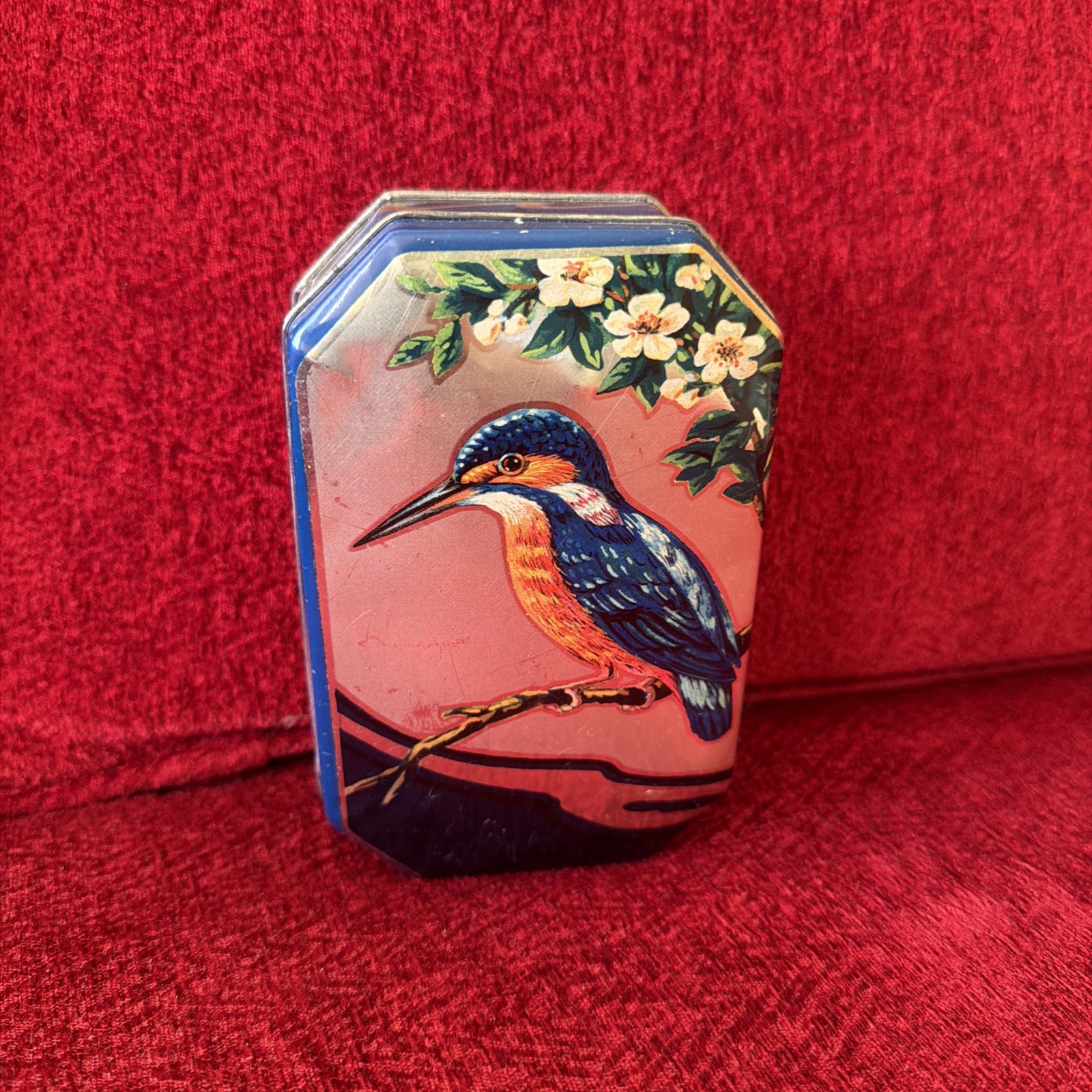 Vintage George W. Horner Candy Tin Kingfisher Bird 