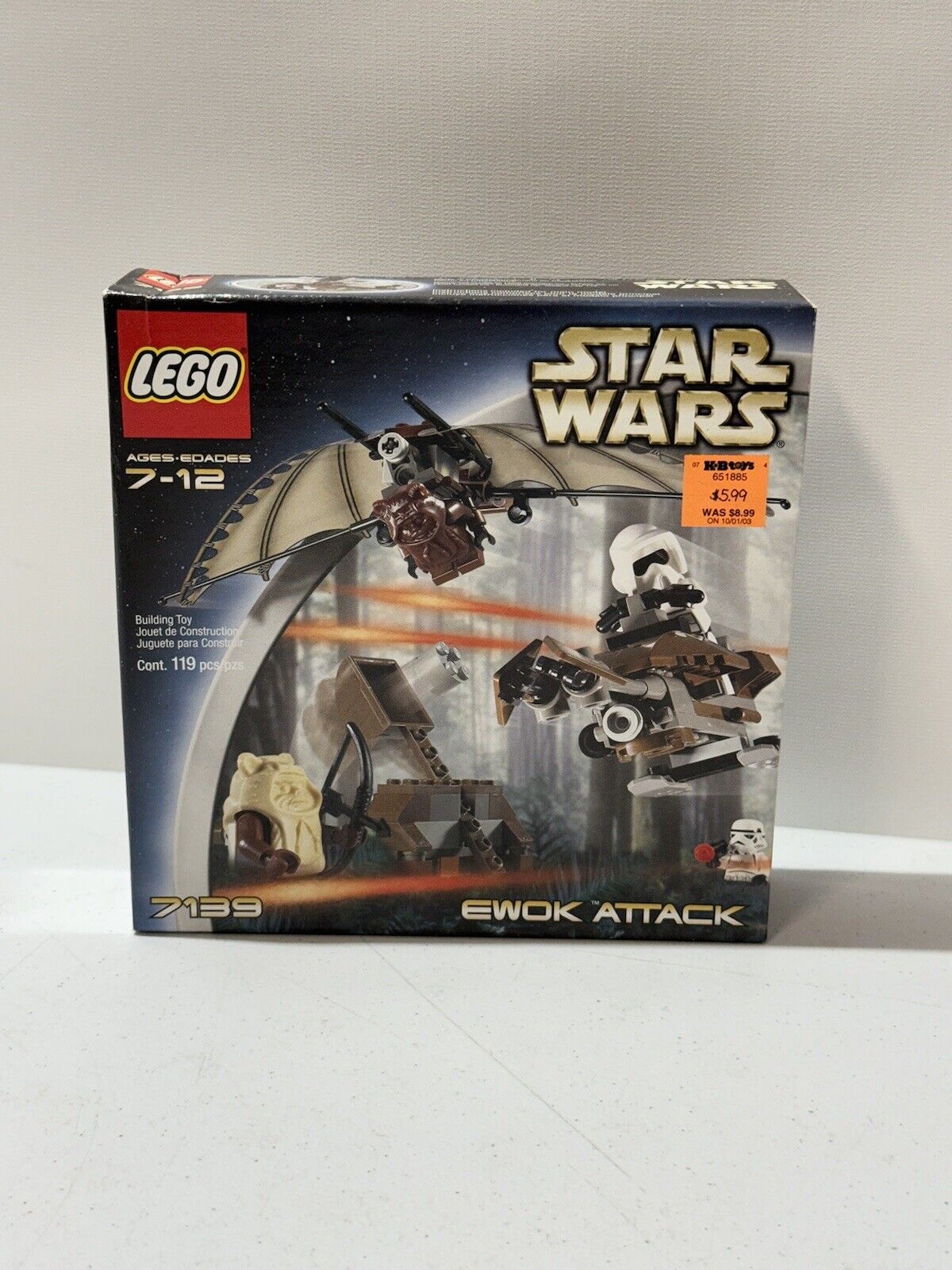 Vintage Ewok Attack 7139 LEGO STAR WARS 119 Pieces NEW Sealed 2002