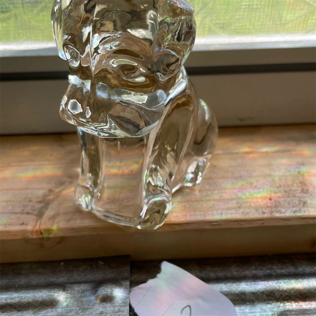 Vintage Federal Clear Crystal Glass Sitting Dog Figurine Collectible Decor