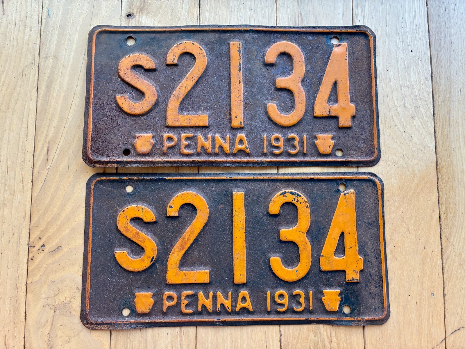 1931 Pennsylvania License Plate Pair