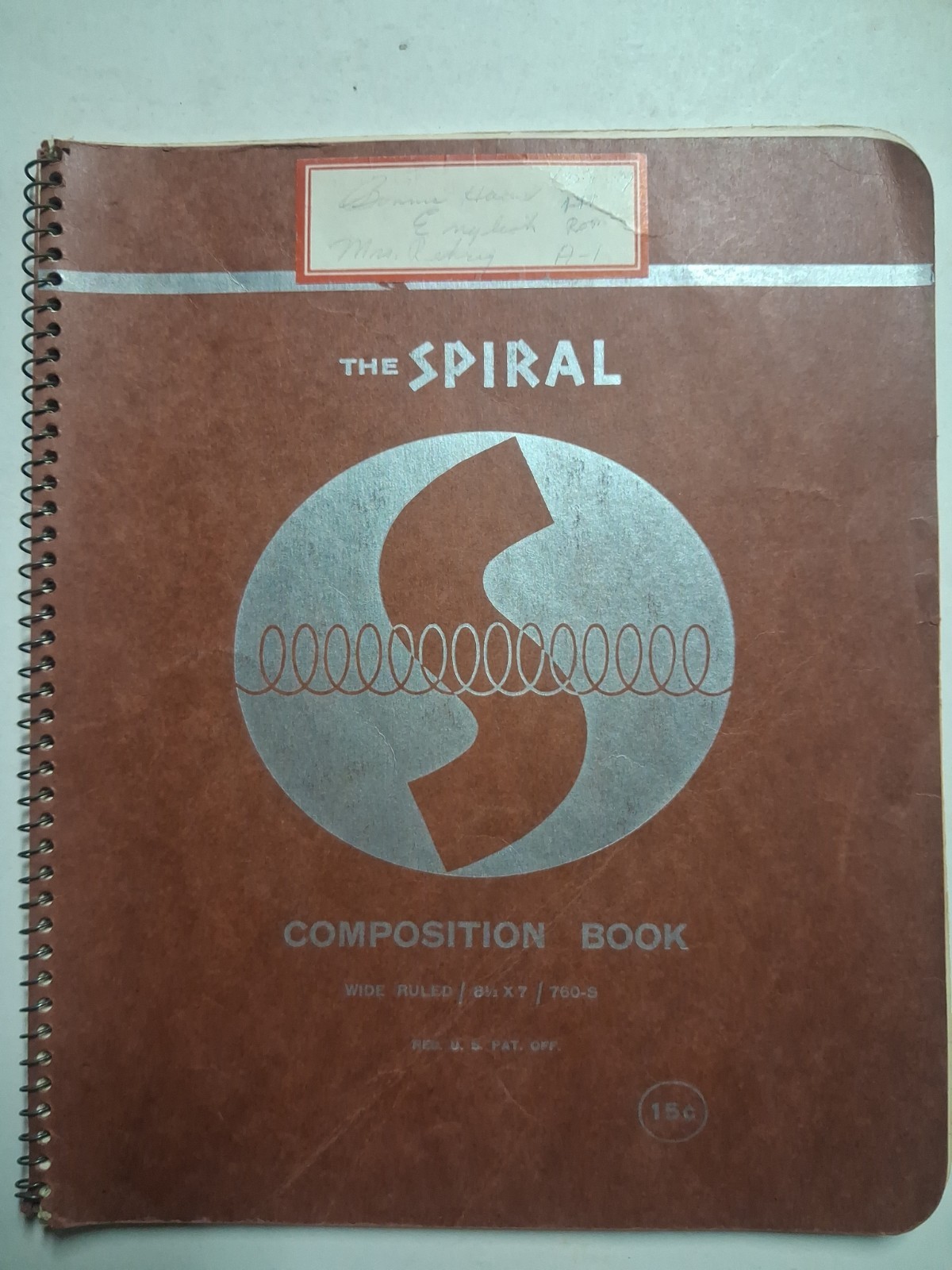 1958-59 ENGLISH notebook HIGH SCHOOL Vintage STUDENT